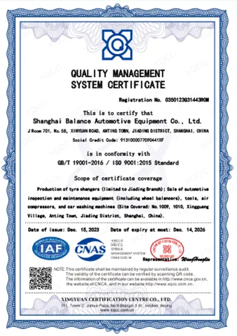 Quality Management System Certificate ISO 9001:2015 Quality Management System Certificate