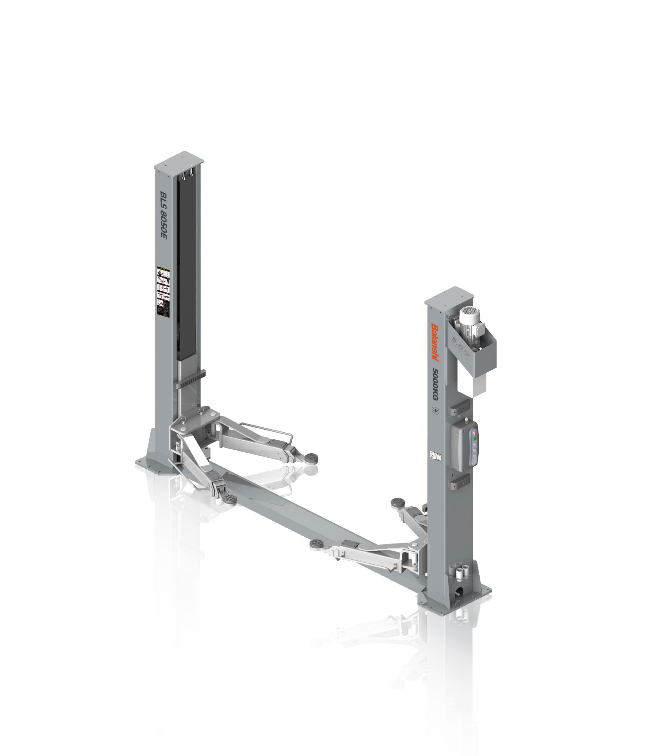 BLS 8050E 5.0 Ton (11000 lbs) Floor Plate Two Post Car Lift, Heavy Duty Auto Hoist with Electric Lock Release & Door Protection, Dual Hydraulic Vehicle Lift for Professional Garage, 3.0KW Motor