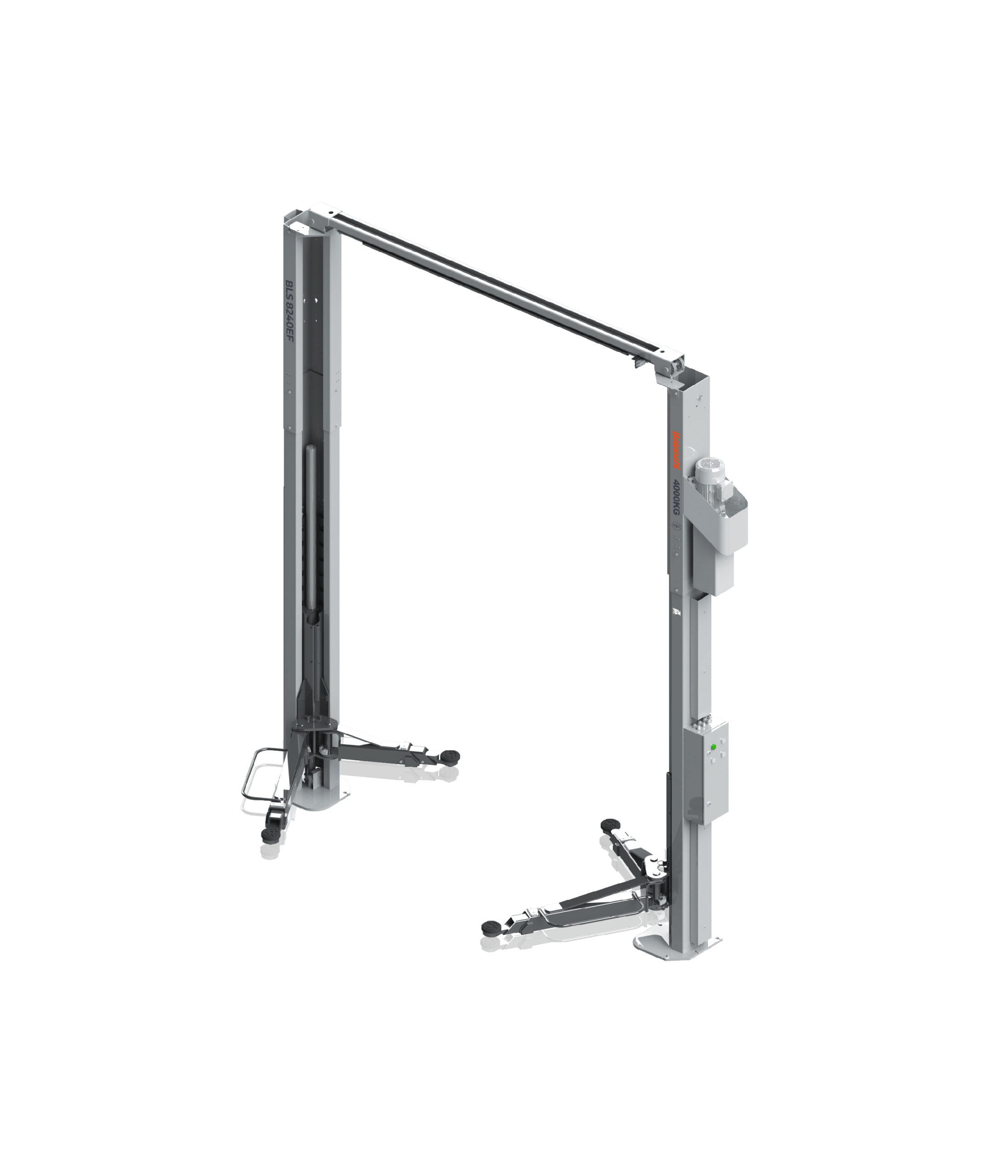 BLS 8040EF 4.0 Ton True Asymmetric Two Post Lift with Electric Lock Release, Clear Floor Vehicle Lift for Professional Garage and Home Shop, 9000lbs Capacity, 3-Stage Lifting Arms, 220V Single Phase