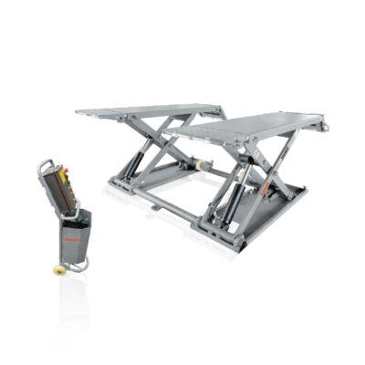 BLS 8330M 6,600 lbs Mobile Mid-rise Scissor Lift, Portable Hydraulic Car Lift with Electrical Lock Release, 38" Max Lifting Height for Wheel Service & Brake Work, Low Profile 4.3" Min Height for Cars and SUVs