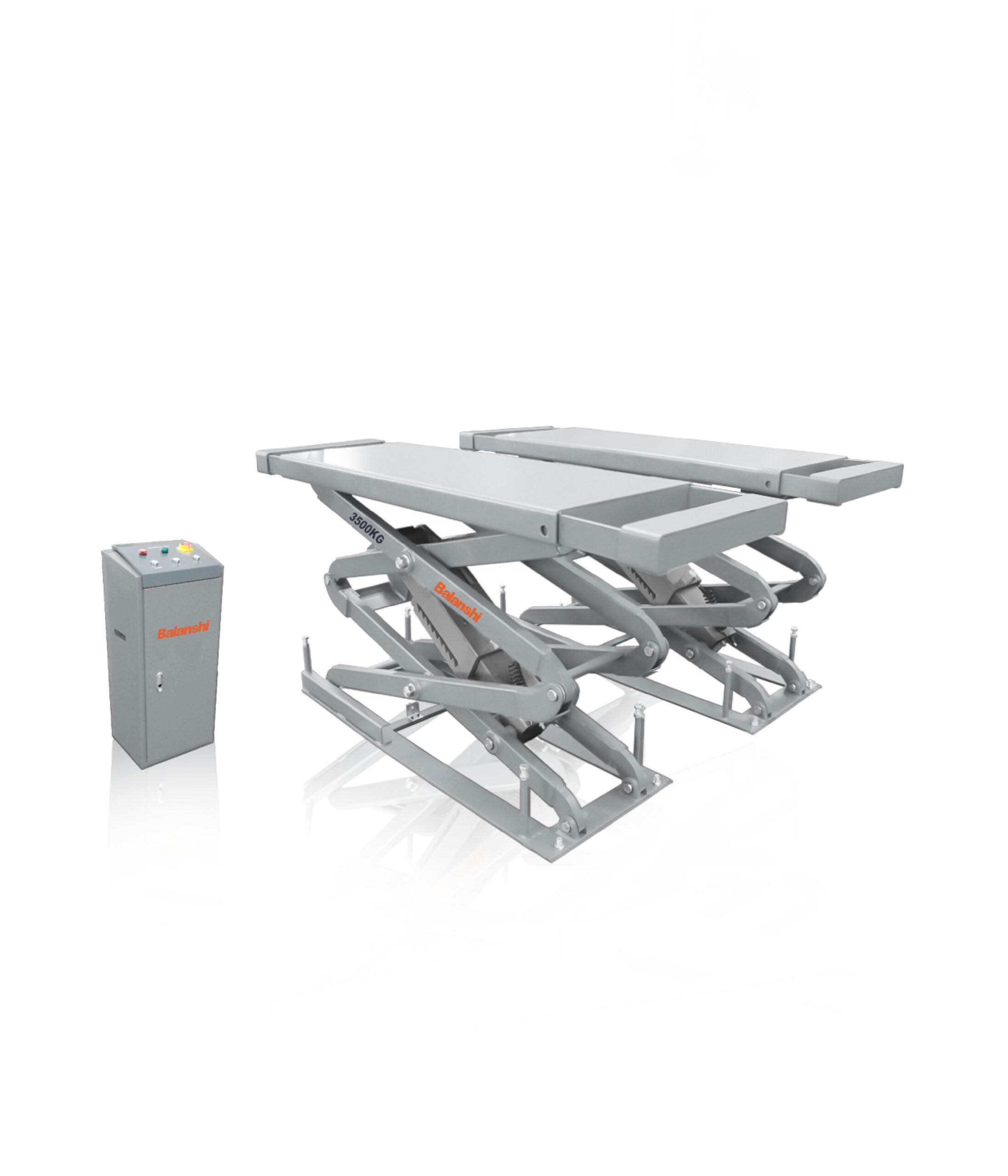 BLS 8435WR In-Ground Mid-Rise Scissor Lift, 2050mm Full Lifting Height Flush Mount Car Lift, Heavy Duty Double Scissor Jack for Auto Repair Shop & Home Garage, Platform Extendable (1650-2050mm), 220V/380V