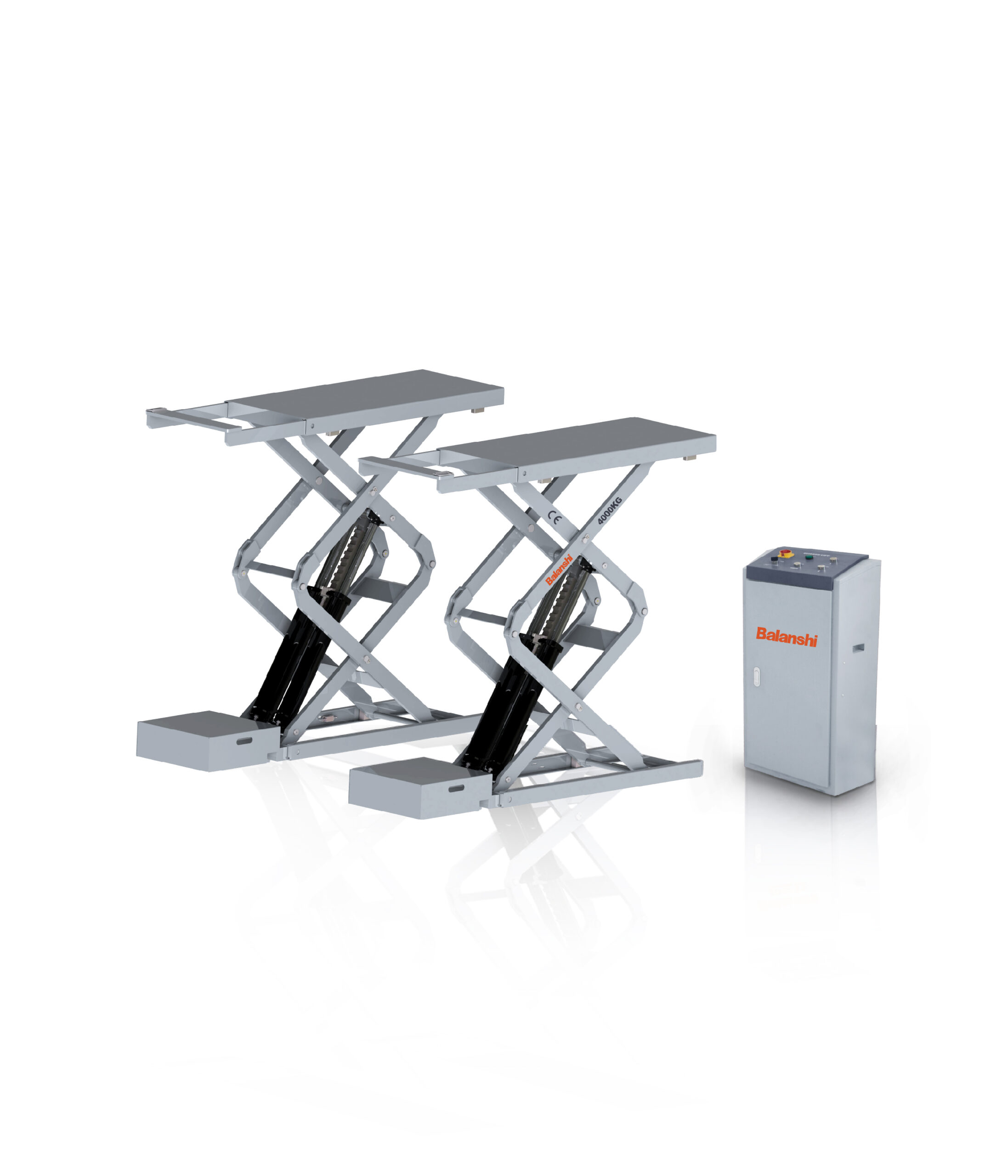 BLS 8440W In-Ground Scissor Lift 8800lbs Capacity, Flush Mount Full Rise Car Lift for Professional Auto Repair & Detailing Shop, Extendable Platform 59"-77", Synchronised Hydraulic System, 380V