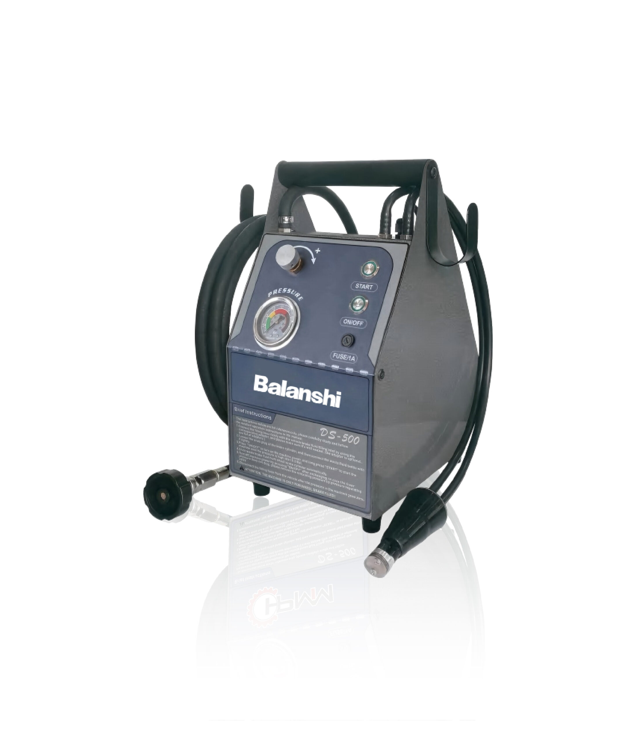 BLS DS500 Electrical Brake Bleeder, 5L Pressure Brake Fluid Exchanger with Dual Pumps, One-Man Operation Brake System Flush Machine with Adjustable Speed & Low Fluid Auto-Shutoff, Includes Universal Adapter Set