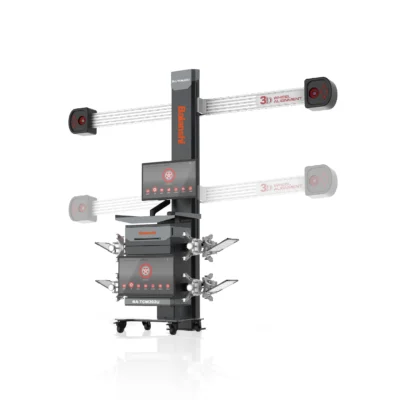 BLS WA6202U 3D Wheel Alignment System with Auto Lift and Track, Dual 24 Inch Monitors and 5MP HD Cameras, Voice Guided Professional Auto Repair Equipment for Cars and Trucks, Real-Time Data Tracking