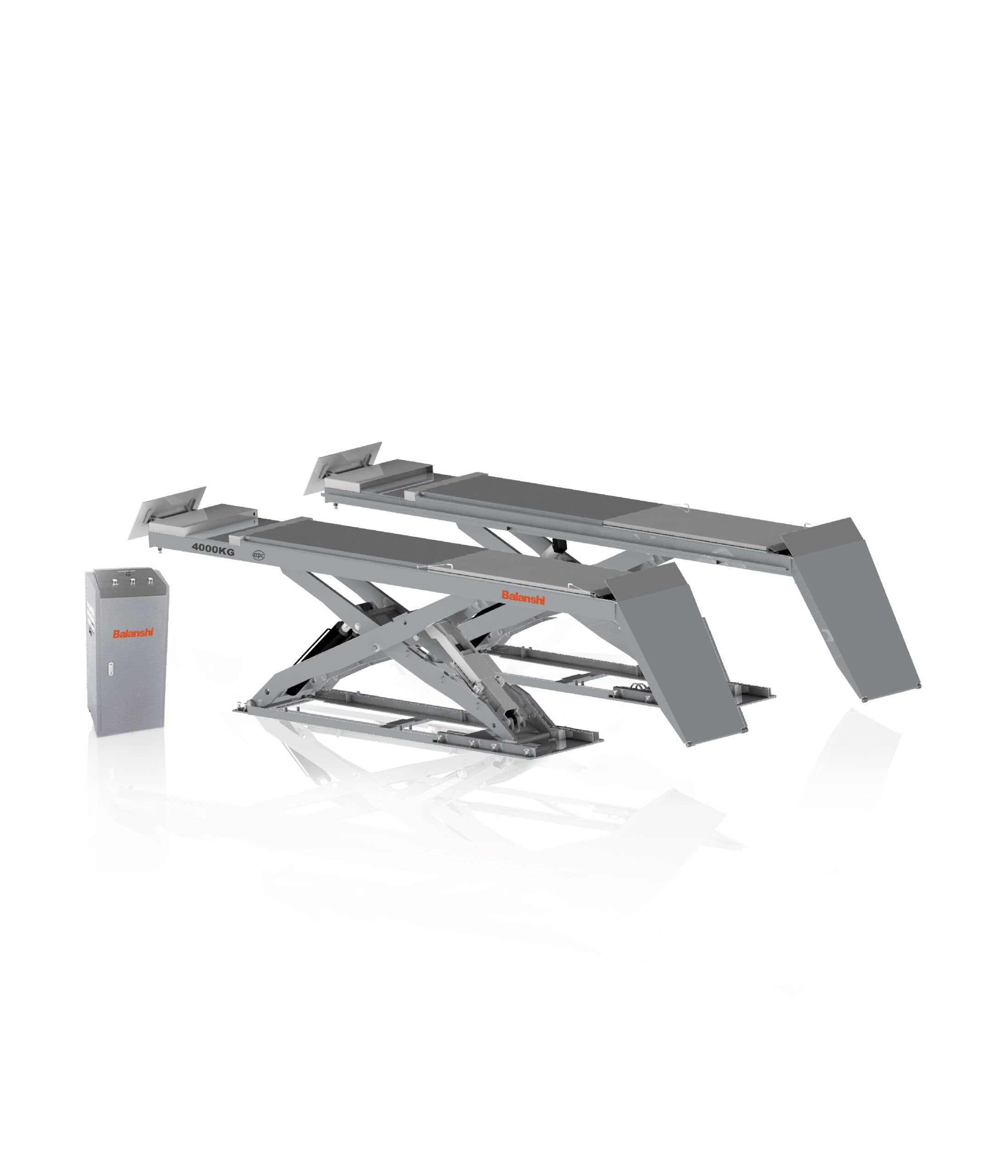 BLS 8540B 8800lbs Full Rise Scissor Lift for Car, 4000kg Capacity Ultra-Thin Wheel Free Automotive Lift, 177 Inch Platform Scissor Hoist with Dual Hydraulic Cylinders, CE Certified Safety Stop for Auto Repair Shop & Home Garage