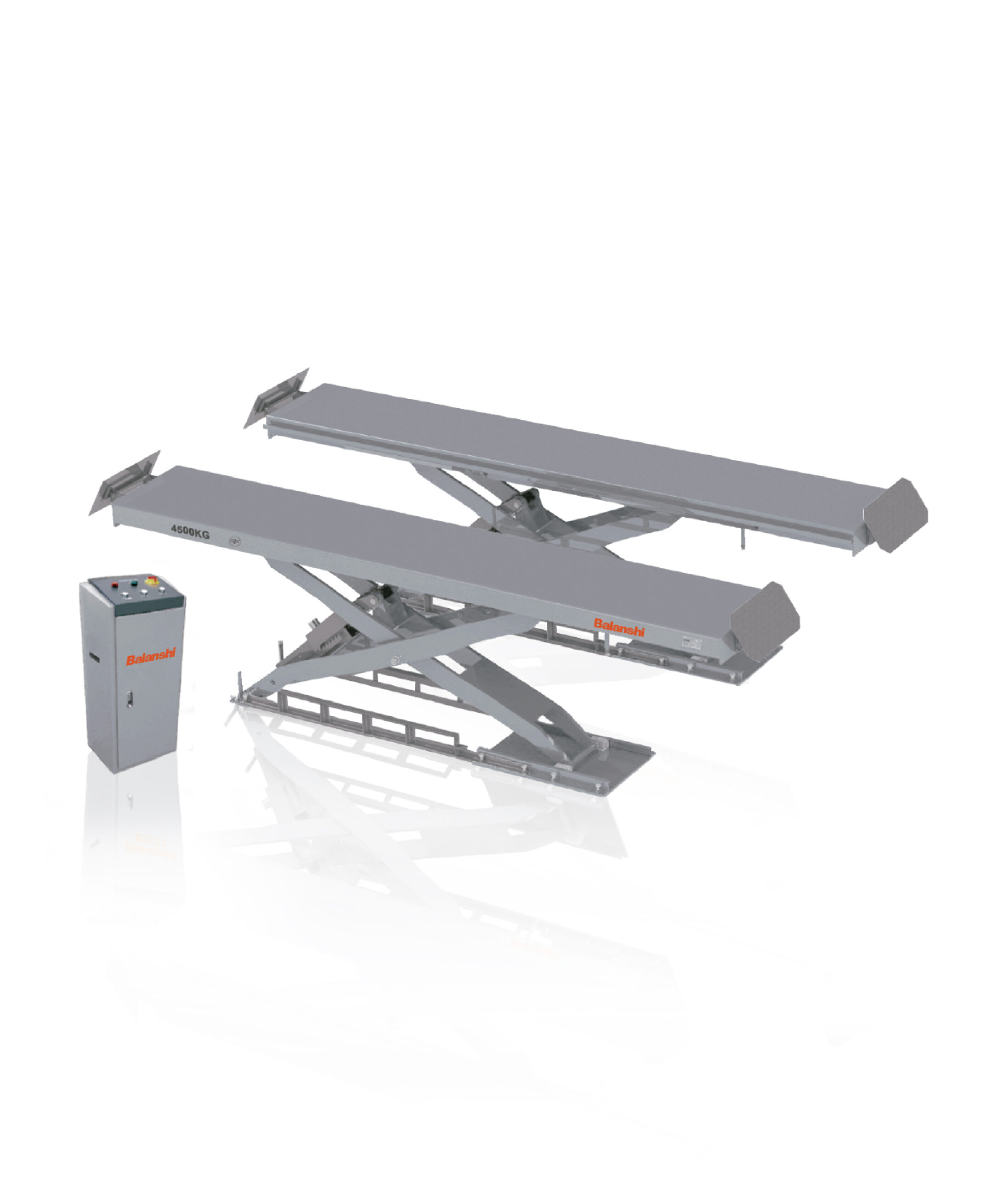 BLS 8545 4.5 Ton In-Ground Wheel Alignment Scissor Lift, Flush Mount Hydraulic Car Hoist with Double Safety Teeth & CE Stop, 1800mm Lifting Height Professional Vehicle Alignment Platform for Auto Repair Shop