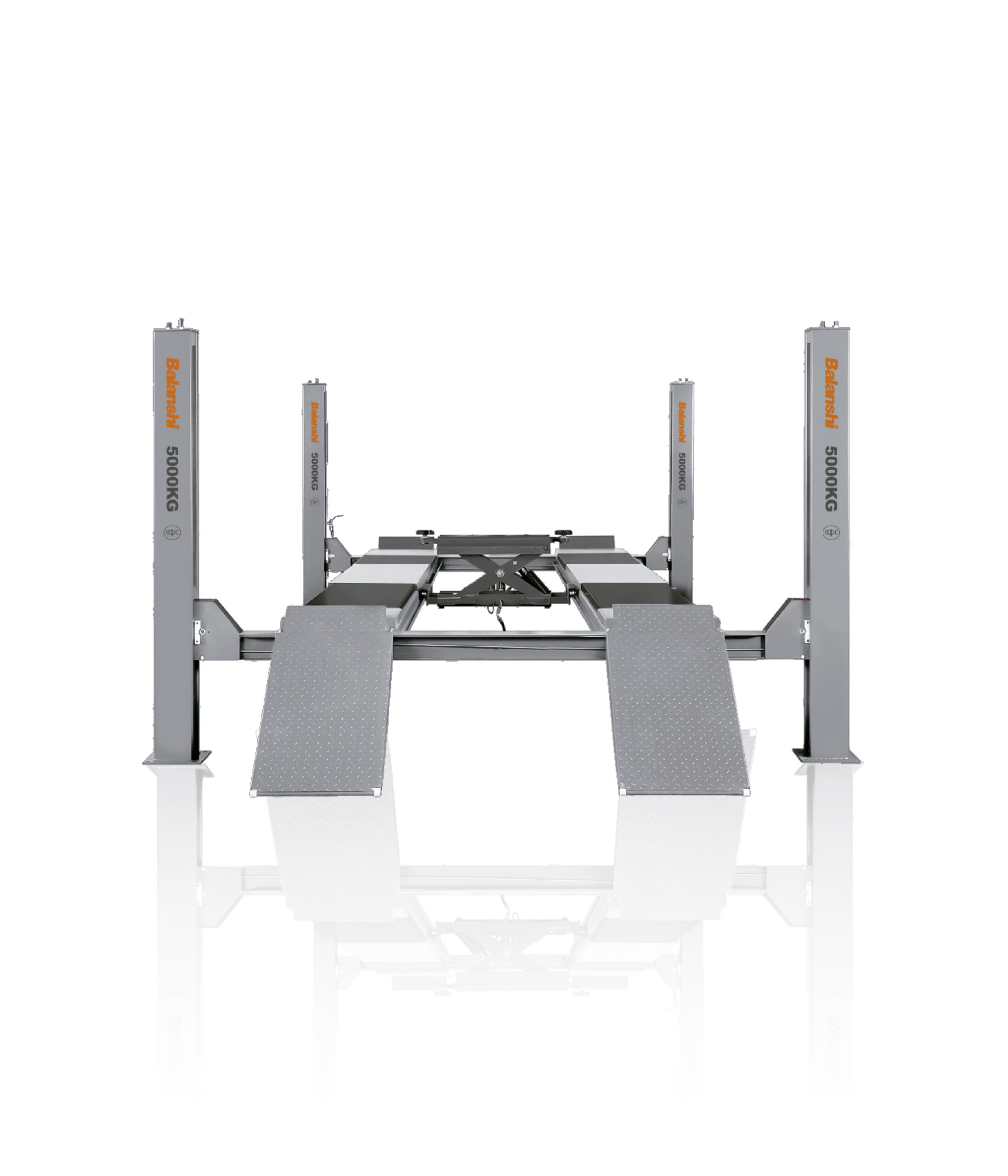 BALANSHI BLS 8950FS Four Post Vehicle Lift with Wheel Alignment - 5000KG Capacity Heavy Duty Auto Hoist for Commercial Garages - 5190mm Long Platform, 220V/380V Optional Power