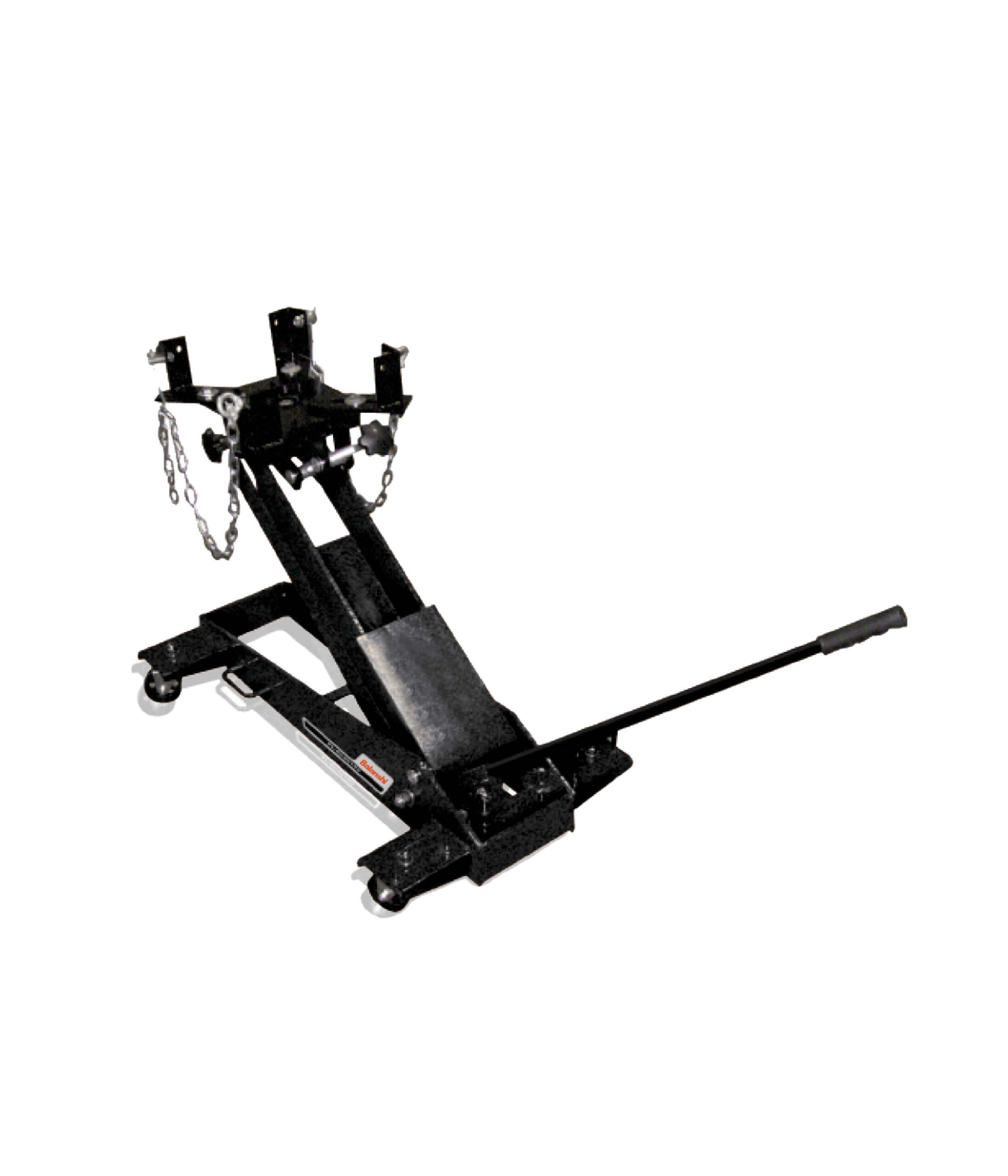 BLS EL90103 1.5 Ton Heavy Duty Transmission Jack, Low Profile Hydraulic Transmission Lift for Automotive Repair, Adjustable Universal Saddle with 360 Degree Swivel Pump Handle, 230mm to 890mm Height Range
